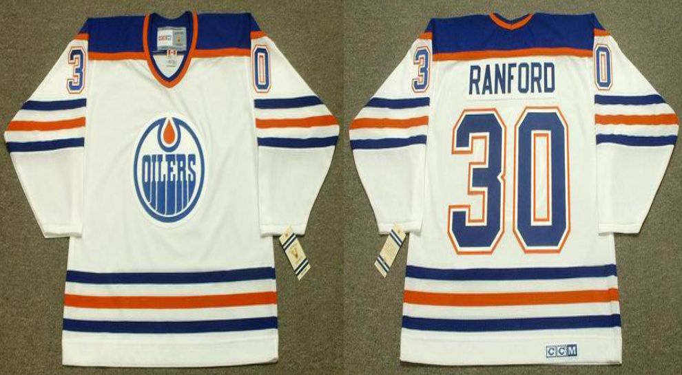 2019 Men Edmonton Oilers #30 Ranford White CCM NHL jerseys->edmonton oilers->NHL Jersey